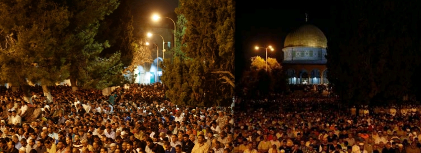 شاهد بالصور أكثر من نصف مليون مصل يحيون ليلة القدر في المسجدالأقصى
